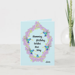 Tarjeta de cumpleaños: amor del pájaro colibrí