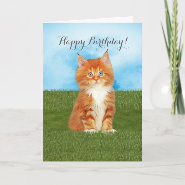 Tarjeta de cumpleaños anaranjada de los ojos (Anverso)
