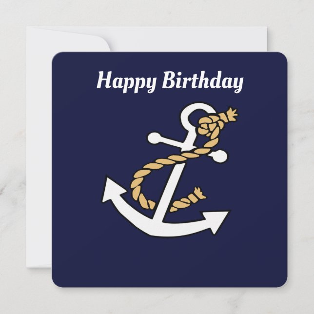 Tarjeta de cumpleaños Anchor Away (Anverso)