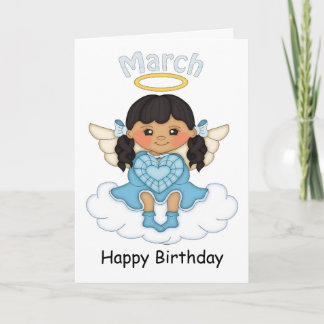 Tarjeta de cumpleaños Angel Black de March