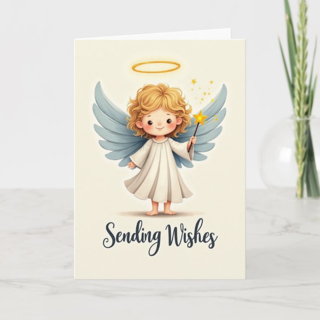 Tarjeta de cumpleaños angelical dulce (Anverso)