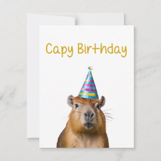 Tarjeta de cumpleaños animal Cute Capybara