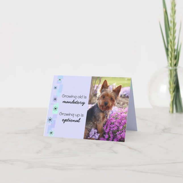 Tarjeta de cumpleaños antigua de crecimiento de pe (Anverso)