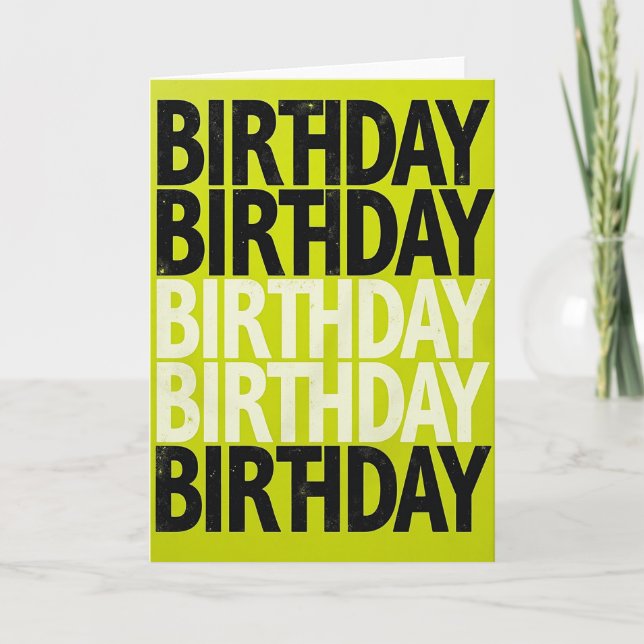 Tarjeta de cumpleaños apilada vibrante (Anverso)