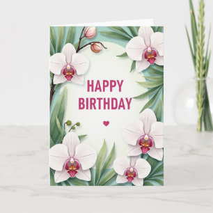 Tarjeta de cumpleaños Aqua Blossom