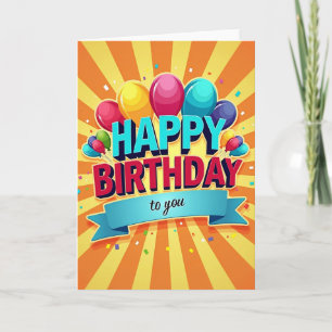 Tarjeta de cumpleaños Aqua Crimson