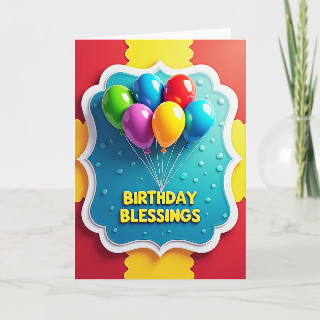 Tarjeta de cumpleaños Aqua Frame (Anverso)
