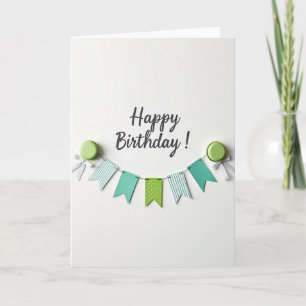 Tarjeta de cumpleaños Aqua Pennant