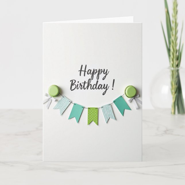 Tarjeta de cumpleaños Aqua Pennant (Anverso)
