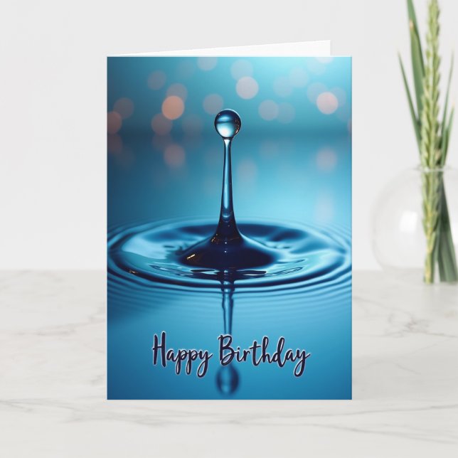 Tarjeta de cumpleaños Aqua Ripple (Anverso)