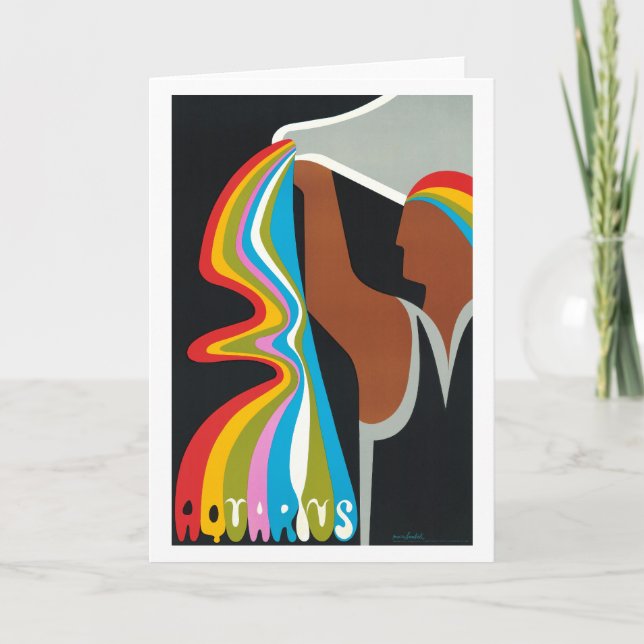 Tarjeta de cumpleaños Aquarius Zodiac (Anverso)