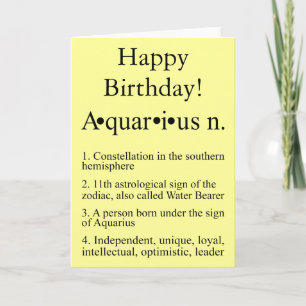 Tarjeta de cumpleaños Aquarius Zodiac