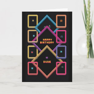 Tarjeta de cumpleaños Arcade Glow