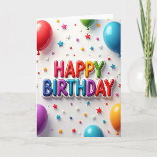 Tarjeta de cumpleaños arcoíris alegre