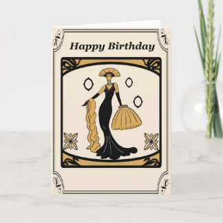 Tarjeta de cumpleaños Art Deco