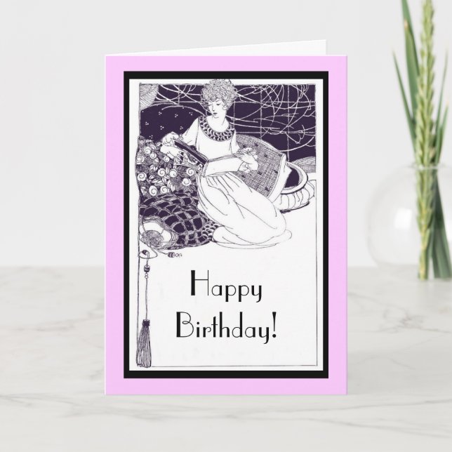 Tarjeta de cumpleaños Art Déco de 1920 (Anverso)
