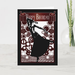 Tarjeta de cumpleaños Art Deco Roaring 20