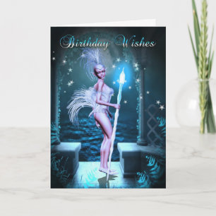 Tarjeta De Cumpleaños - Arte Fantastico Con Elf Cu