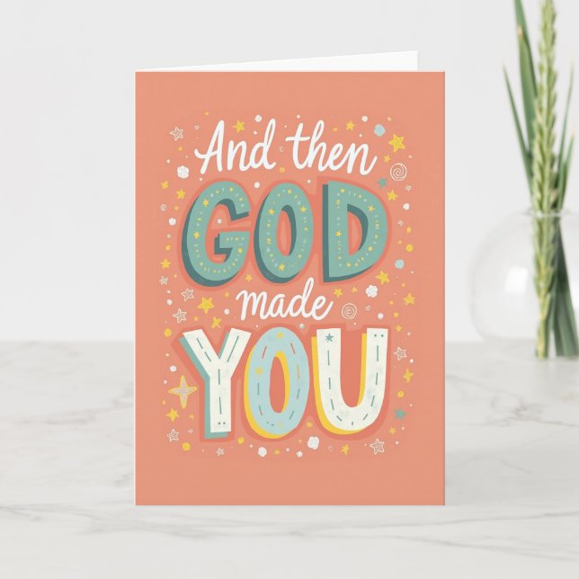 Tarjeta de cumpleaños artesanal bendita (Anverso)