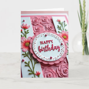 Tarjeta de cumpleaños artística en capas