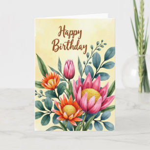Tarjeta de cumpleaños Artística Floración