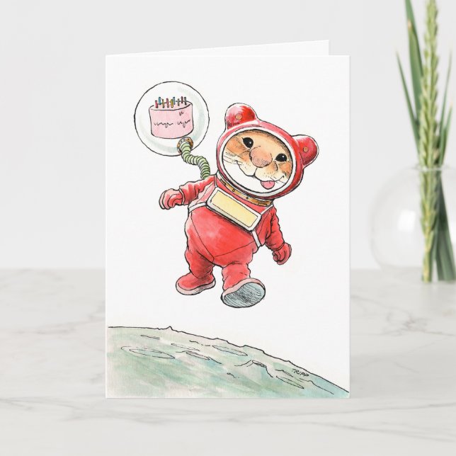 Tarjeta de cumpleaños AstroMouse (Anverso)