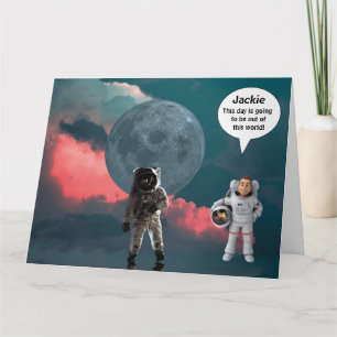 Tarjeta de cumpleaños Astronauta Space