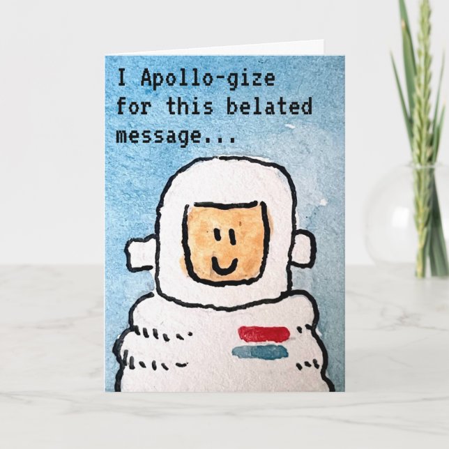 Tarjeta de cumpleaños atrasada para astronauta de  (Anverso)