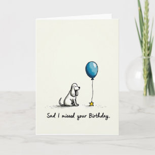 Tarjeta de cumpleaños atrasada para perro marfil