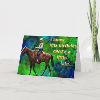 Tarjeta de cumpleaños atrasada Pony Express
