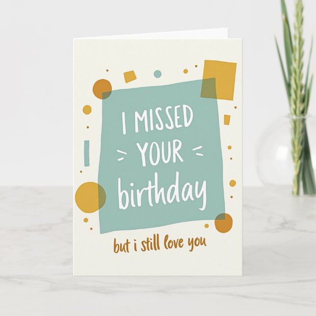 Tarjeta de cumpleaños atrasado Aqua (Anverso)