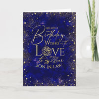 Tarjeta de cumpleaños atrasado para yerno con text