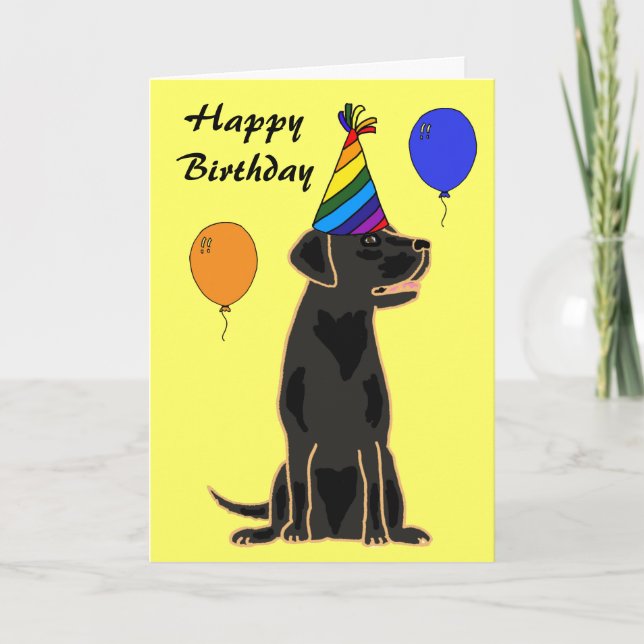 Tarjeta de cumpleaños AU-Black Labrador (Anverso)