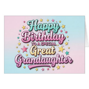 Tarjeta de cumpleaños audaz y brillante bisnieta