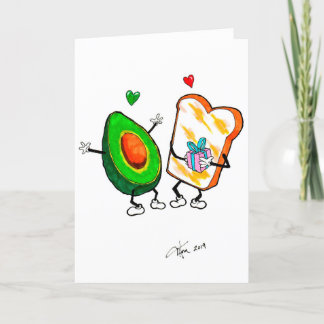 Tarjeta de cumpleaños Avacado y Toast