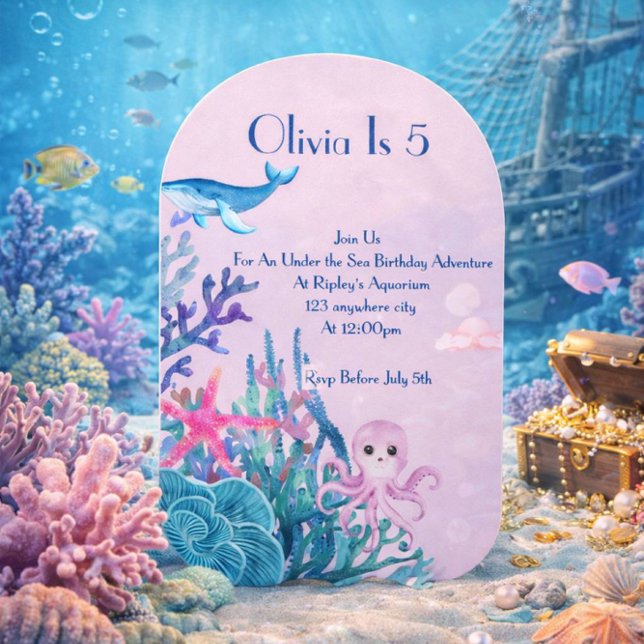 TARJETA DE CUMPLEAÑOS AVENTURA BAJO EL MAR (Subido por el creador)
