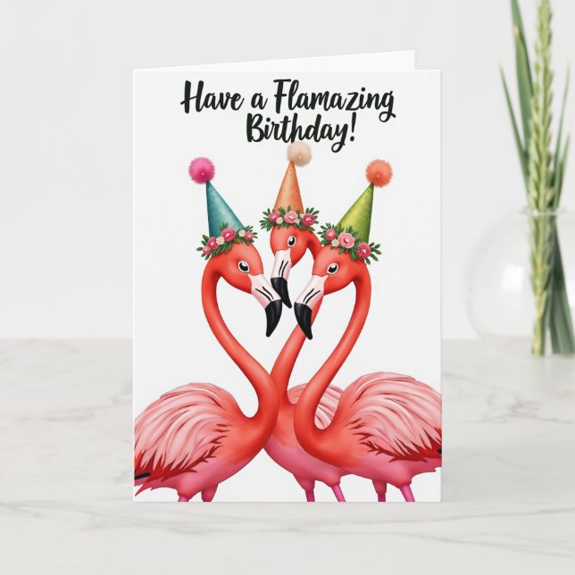 Tarjeta de cumpleaños aviar caprichosa (Anverso)
