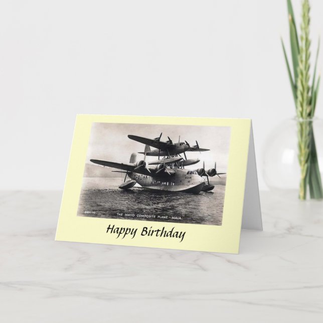 Tarjeta de cumpleaños - Avión compuesto Mayo - Mai (Anverso)