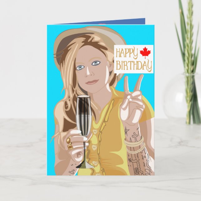 Tarjeta de cumpleaños Avril Lavigne. (Anverso)