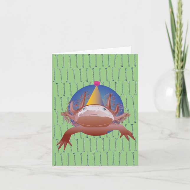 Tarjeta de cumpleaños Axolotl (Anverso)