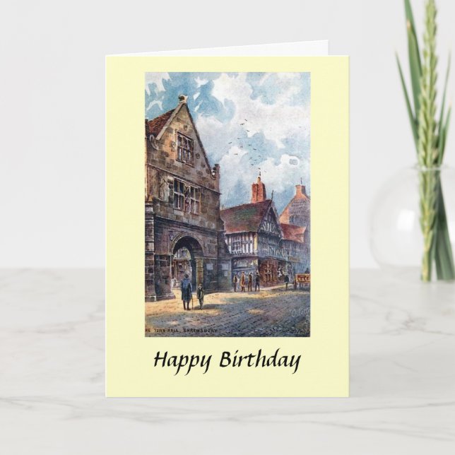 Tarjeta de cumpleaños - Ayuntamiento, Shrewsbury,  (Anverso)