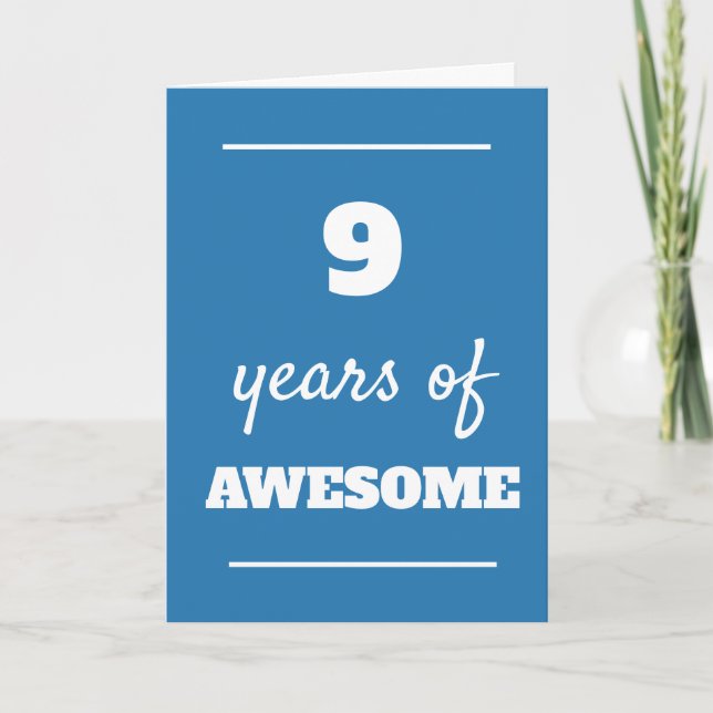 Tarjeta de cumpleaños azul 9 (Anverso)