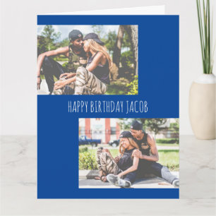 Tarjeta de cumpleaños azul de dos Personalizados
