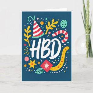 Tarjeta de cumpleaños azul de medianoche festiva