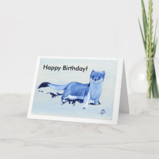 Tarjeta de cumpleaños azul de Stoat