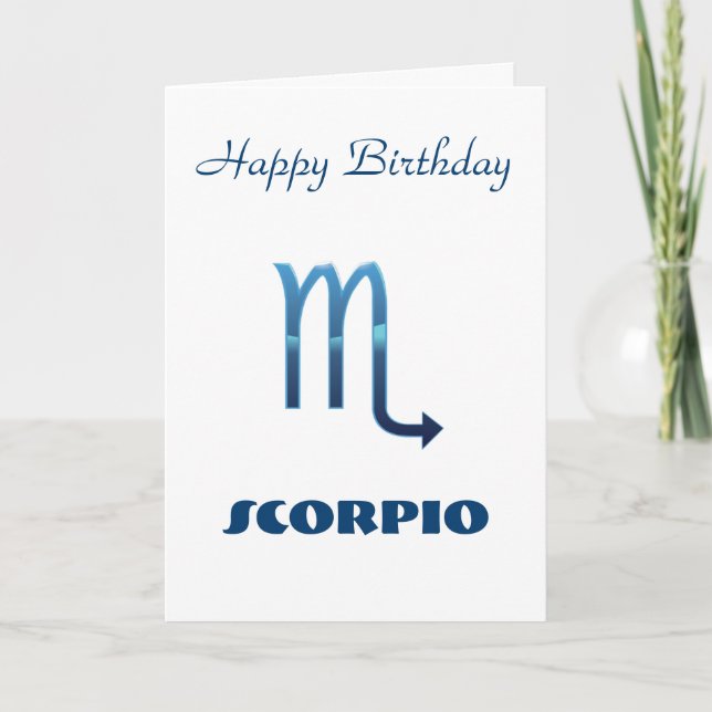 Tarjeta de cumpleaños azul del Rótulo del zodiaco (Anverso)