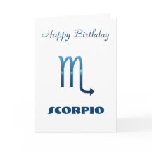 Tarjeta de cumpleaños azul del Rótulo del zodiaco