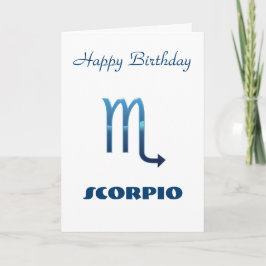Tarjeta de cumpleaños azul del Rótulo del zodiaco