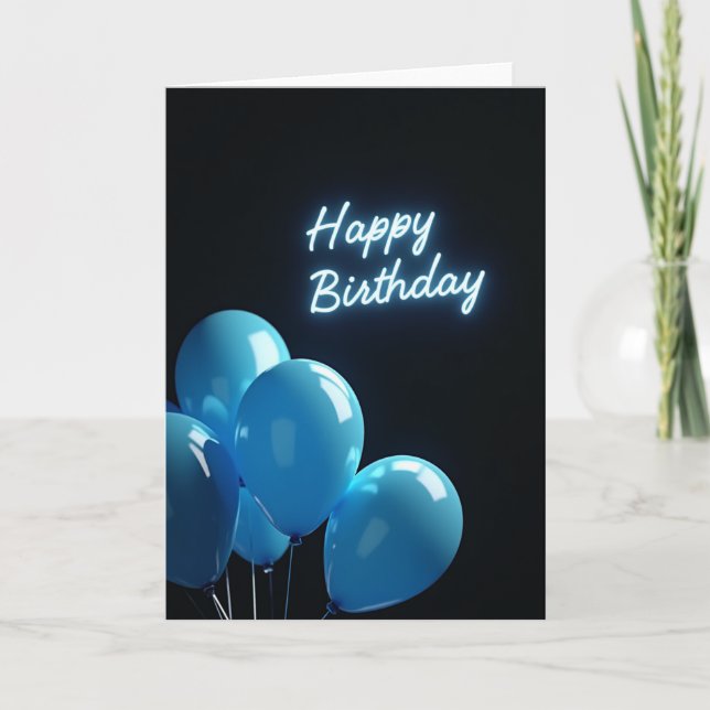 Tarjeta de cumpleaños azul eléctrico (Anverso)