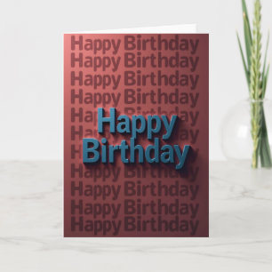Tarjeta de cumpleaños azul en 3D